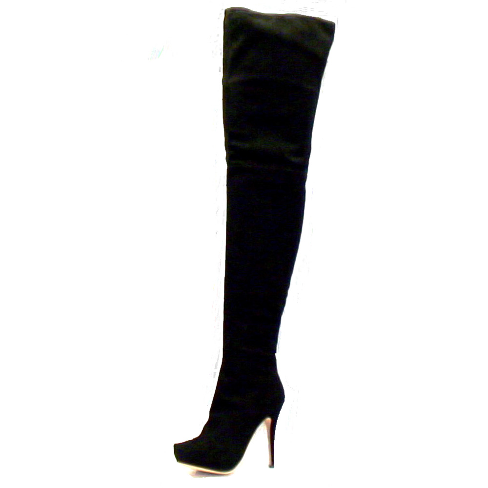 Jean-Michel Cazabat -Zena- Thigh-HI-Heeled Boots •Black Suede• 36.5EU
